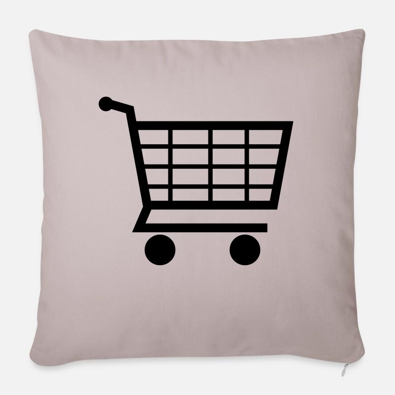 Einkaufswagen - Sofakissenbezug 45 x 45 cm - helles Taupe