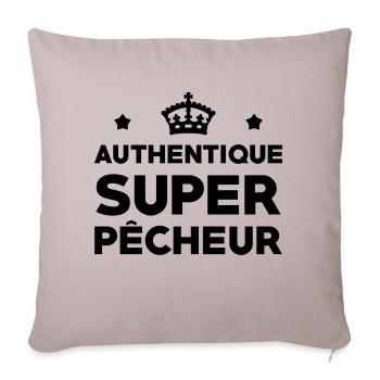 Pêche / Pêcheur / Chasse / Poisson / Mer - Housse de coussin décorative 45 x 45 cm - taupe clair - Devant