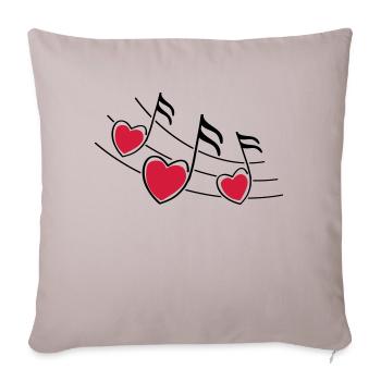 music hearts notes - Sofakissenbezug 45 x 45 cm - helles Taupe - Vorne