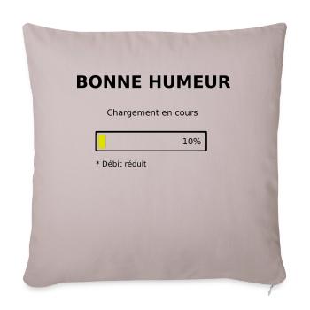 bonne humeur - Housse de coussin décorative 45 x 45 cm - taupe clair - Devant
