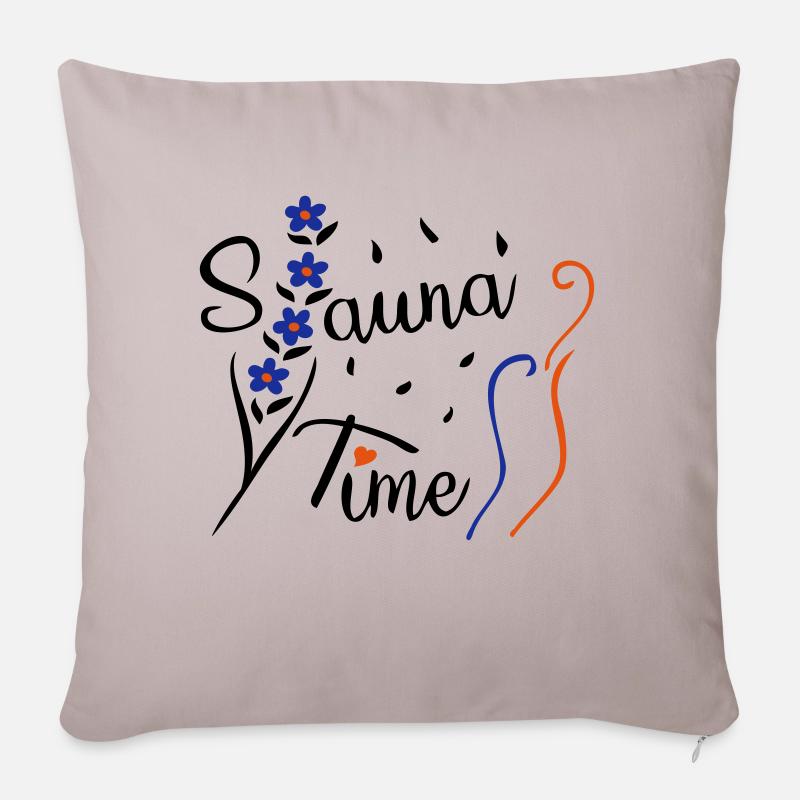 Sauna Time, Wellness - Sofakissenbezug 45 x 45 cm - helles Taupe