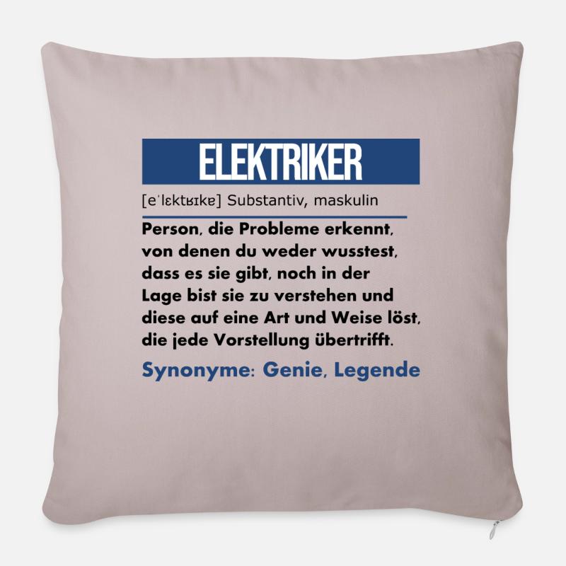 Elektriker - Sofakissenbezug 45 x 45 cm - helles Taupe