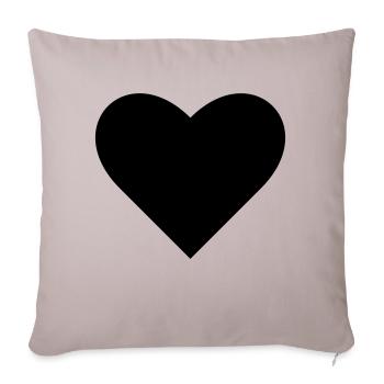 Black Heart - Sofakissenbezug 45 x 45 cm - helles Taupe - Vorne
