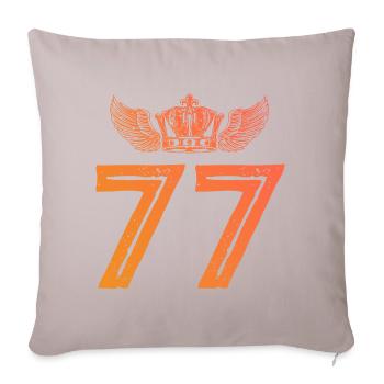 77 Number crown - Sofa pillowcase 17,3'' x 17,3'' (45 x 45 cm) - light taupe - Front