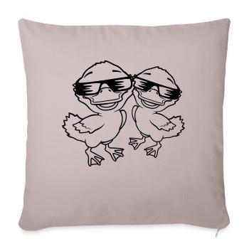 Team 2 cool ducklings - Sofa pillowcase 17,3'' x 17,3'' (45 x 45 cm) - light taupe - Front