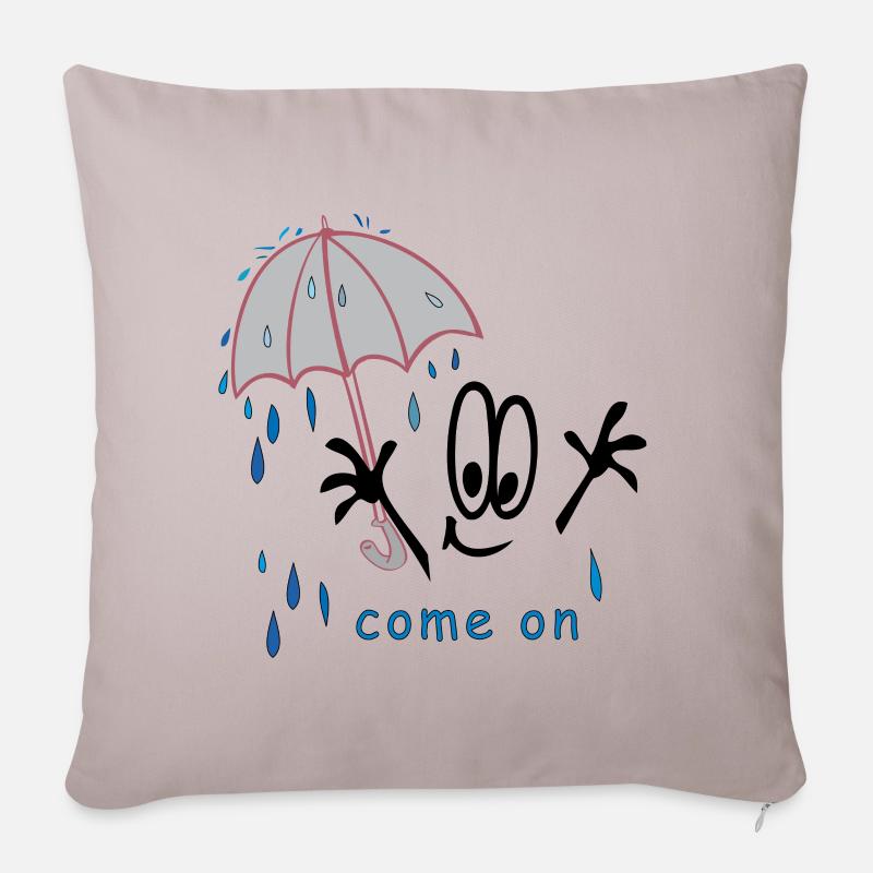 Regen Wetter Comic - Sofakissenbezug 45 x 45 cm - helles Taupe