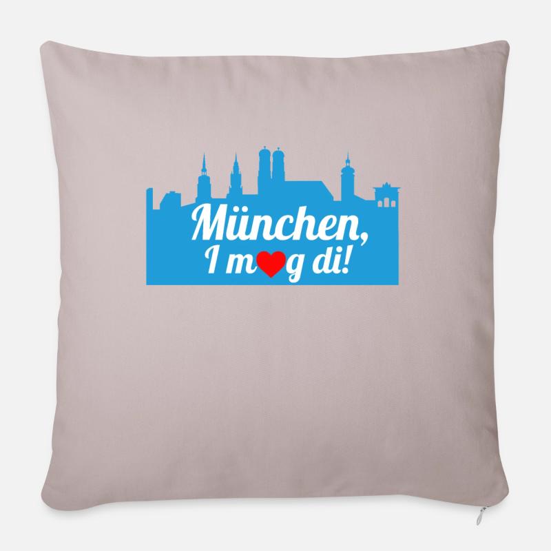 München - I mog di - Sofakissenbezug 45 x 45 cm - helles Taupe