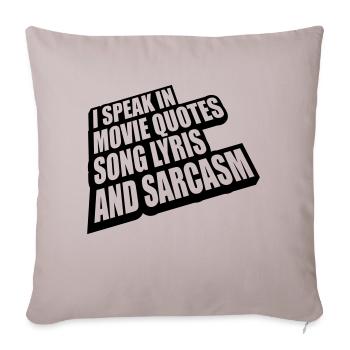 parler des paroles et du sarcasme - Housse de coussin décorative 45 x 45 cm - taupe clair - Devant
