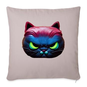 Visage magique de chat en colère! - Housse de coussin décorative 45 x 45 cm - taupe clair - Devant