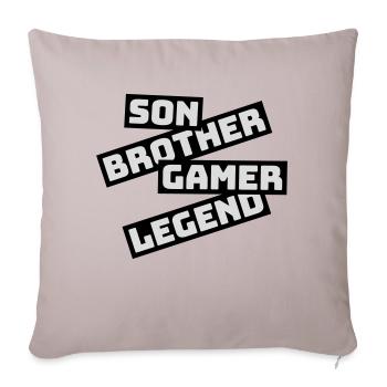 Fils Frère Gamer Légende - Housse de coussin décorative 45 x 45 cm - taupe clair - Devant