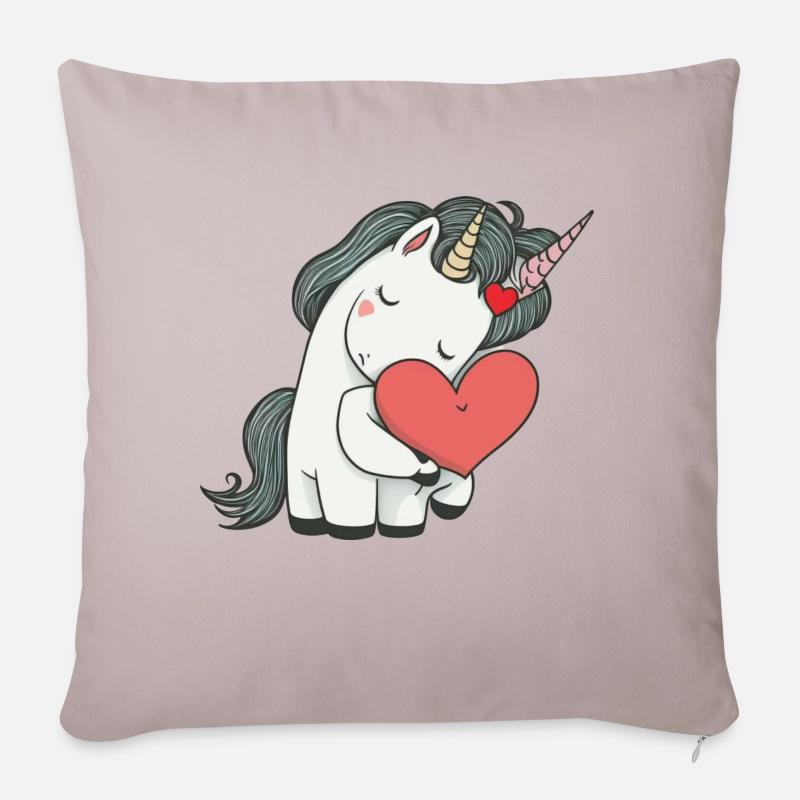 Baby-Einhorn - Sofakissenbezug 45 x 45 cm - helles Taupe
