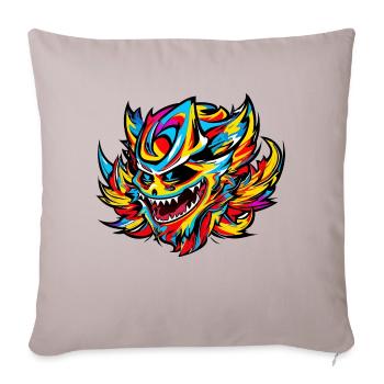Glückliches Monster - Sofakissenbezug 45 x 45 cm - helles Taupe - Vorne