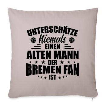 Old Man - Bremen Fan - Retro Vintage Football - Sofa pillowcase 17,3'' x 17,3'' (45 x 45 cm) - light taupe - Front