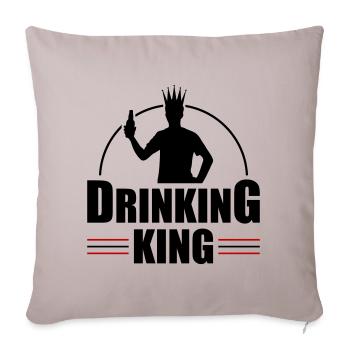 Drinker King Beer Drinking - Sofa pillowcase 17,3'' x 17,3'' (45 x 45 cm) - light taupe - Front