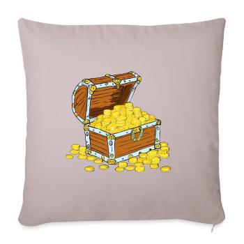 Coffre au trésor rempli d’or - Housse de coussin décorative 45 x 45 cm - taupe clair - Devant