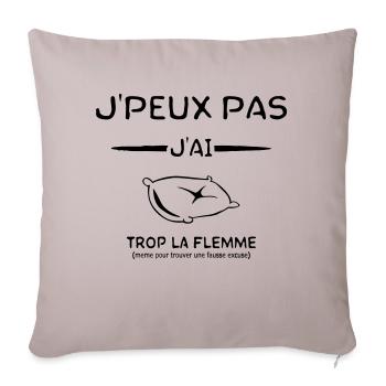 J'ai la flemme - Housse de coussin décorative 45 x 45 cm - taupe clair - Devant