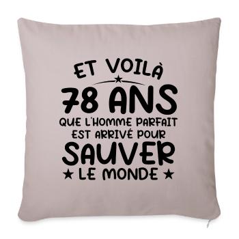 78 ans Cadeau anniversaire 78 ans Homme - Housse de coussin décorative 45 x 45 cm - taupe clair - Devant