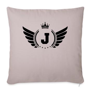 Armoiries J - Housse de coussin décorative 45 x 45 cm - taupe clair - Devant
