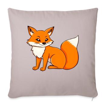 Adorable Orange Cartoon Fox Portrait - Sofa pillowcase 17,3'' x 17,3'' (45 x 45 cm) - light taupe - Front