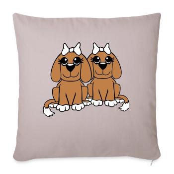 2 Équipe de chiens Deux amis Petites amies Couple Équipage - Housse de coussin décorative 45 x 45 cm - taupe clair - Devant