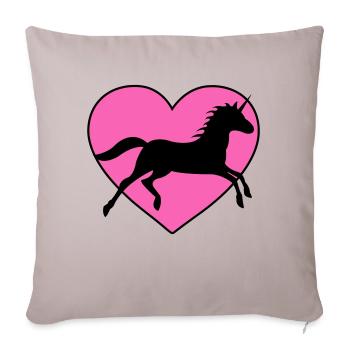L’amour de la licorne - Housse de coussin décorative 45 x 45 cm - taupe clair - Devant