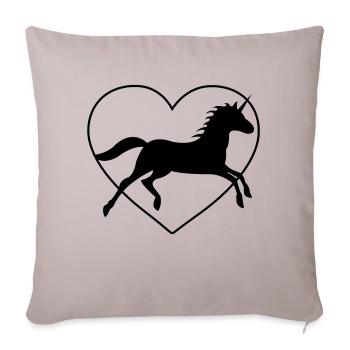 L’amour de la licorne - Housse de coussin décorative 45 x 45 cm - taupe clair - Devant
