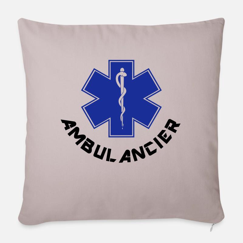 ambulancier logo - Housse de coussin décorative 45 x 45 cm - taupe clair