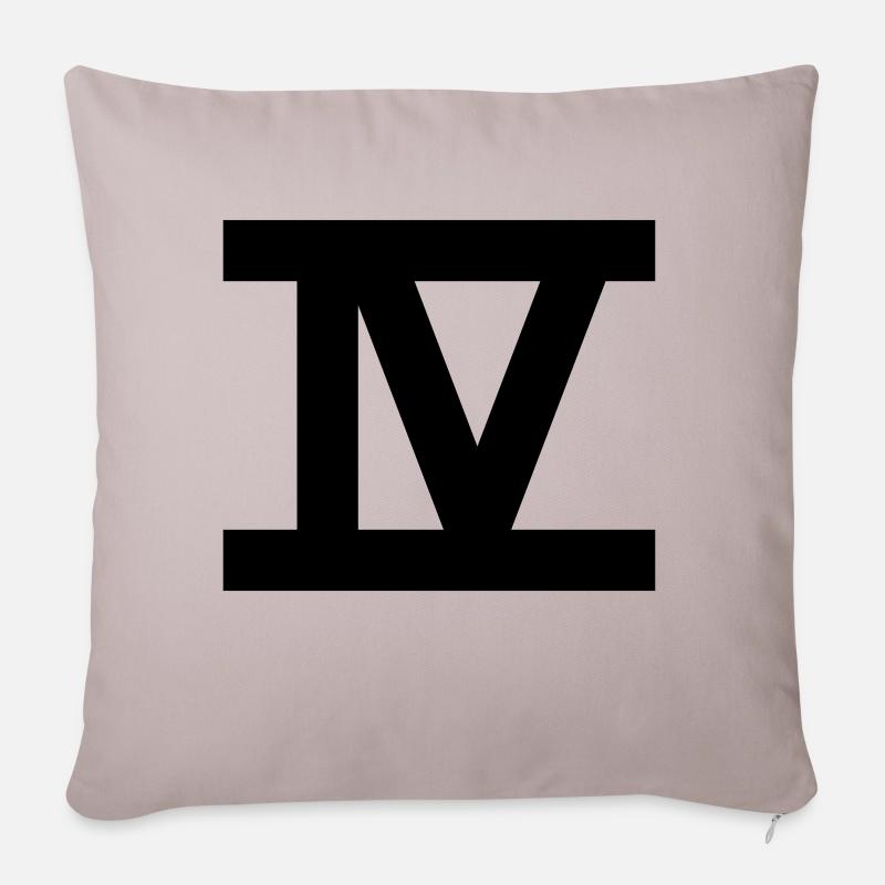 zahl_4_roemisch - Sofakissenbezug 45 x 45 cm - helles Taupe