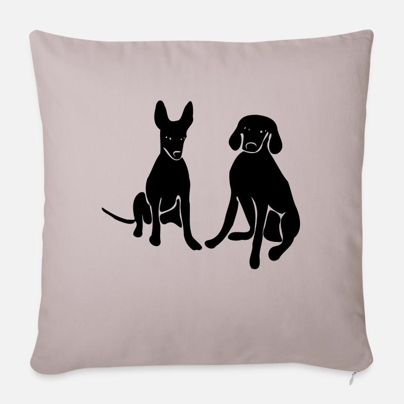 Hunde - Sofakissenbezug 45 x 45 cm - helles Taupe