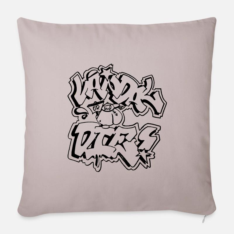 Vandal or die Black - Sofakissenbezug 45 x 45 cm - helles Taupe