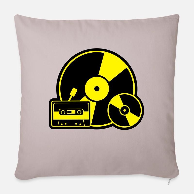 Musique Évolution - Housse de coussin décorative 45 x 45 cm - taupe clair