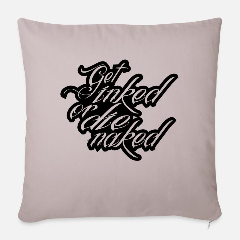 tattoo - Housse de coussin décorative 45 x 45 cm - taupe clair