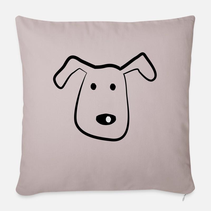 Hund - Sofakissenbezug 45 x 45 cm - helles Taupe