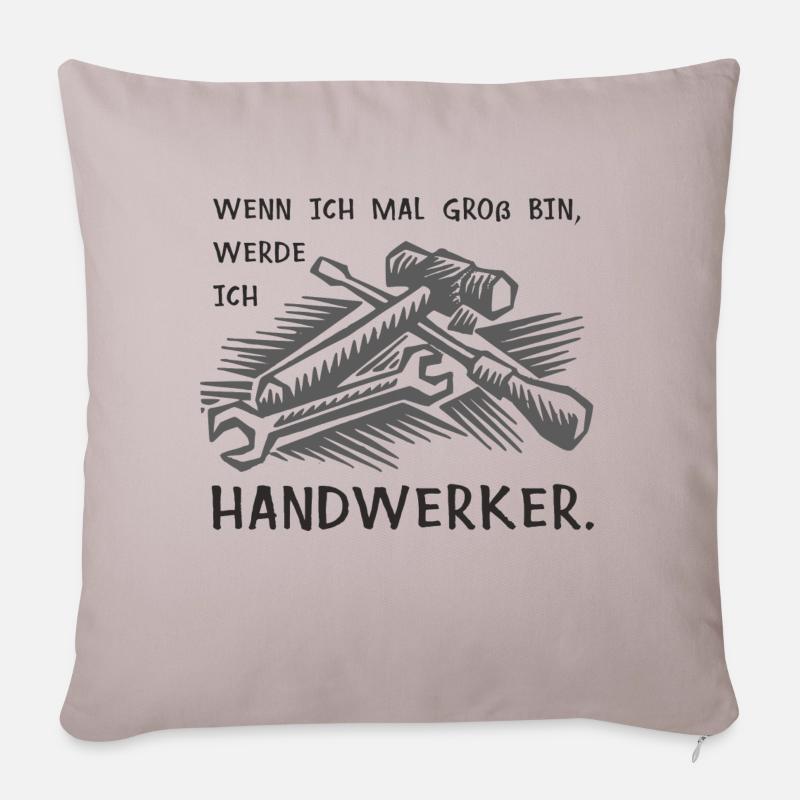 Baby Handwerker Kind Kinder Geschenkidee - Sofakissenbezug 45 x 45 cm - helles Taupe