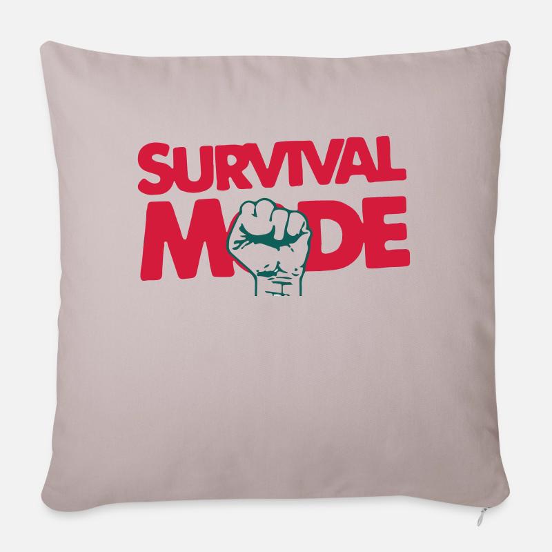 Survival Mode - Housse de coussin décorative 45 x 45 cm - taupe clair