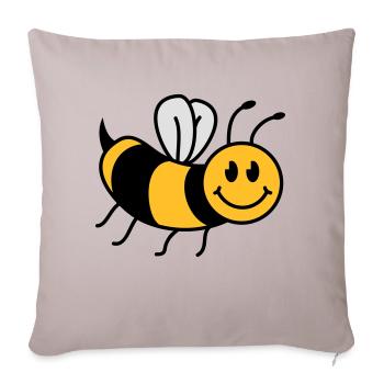 Mignonne douce petite abeille - Housse de coussin décorative 45 x 45 cm - taupe clair - Devant