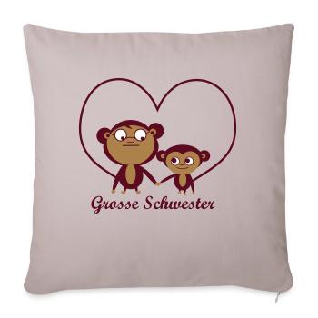 grosse Schwester - Sofakissenbezug 45 x 45 cm - helles Taupe - Vorne