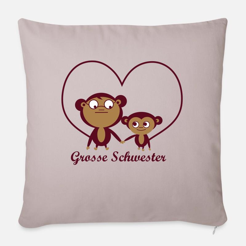 grosse Schwester - Sofakissenbezug 45 x 45 cm - helles Taupe