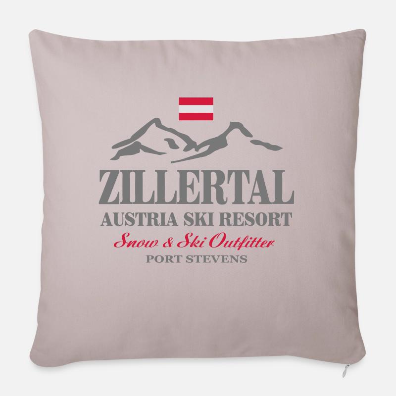 Zillertal - Austria Flag - Sofakissenbezug 45 x 45 cm - helles Taupe