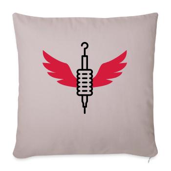 Tätowierer / Zeichnung / Tattoo / Tattooist - Sofakissenbezug 45 x 45 cm - helles Taupe - Vorne