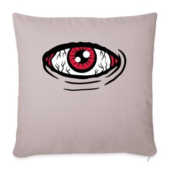 Grosses allsehendes Auge - Sofakissenbezug 45 x 45 cm - helles Taupe - Vorne