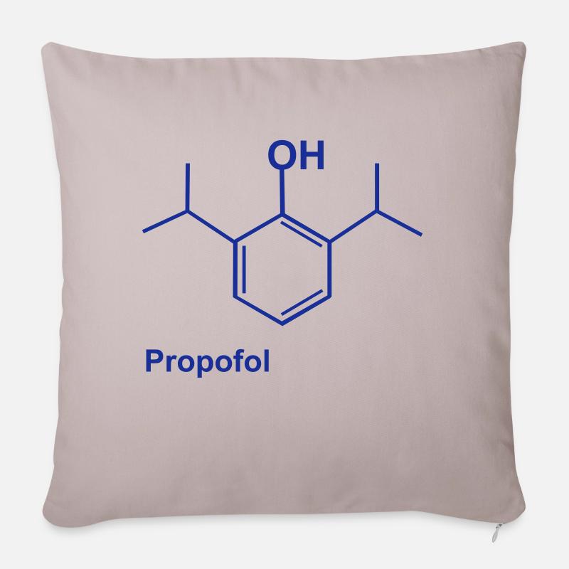 Propofol blau - Sofakissenbezug 45 x 45 cm - helles Taupe