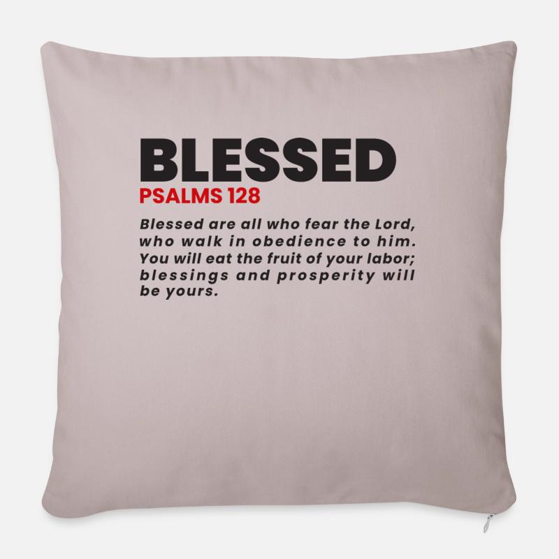 GESEGNETE PSALMEN 128 - Sofakissenbezug 45 x 45 cm - helles Taupe
