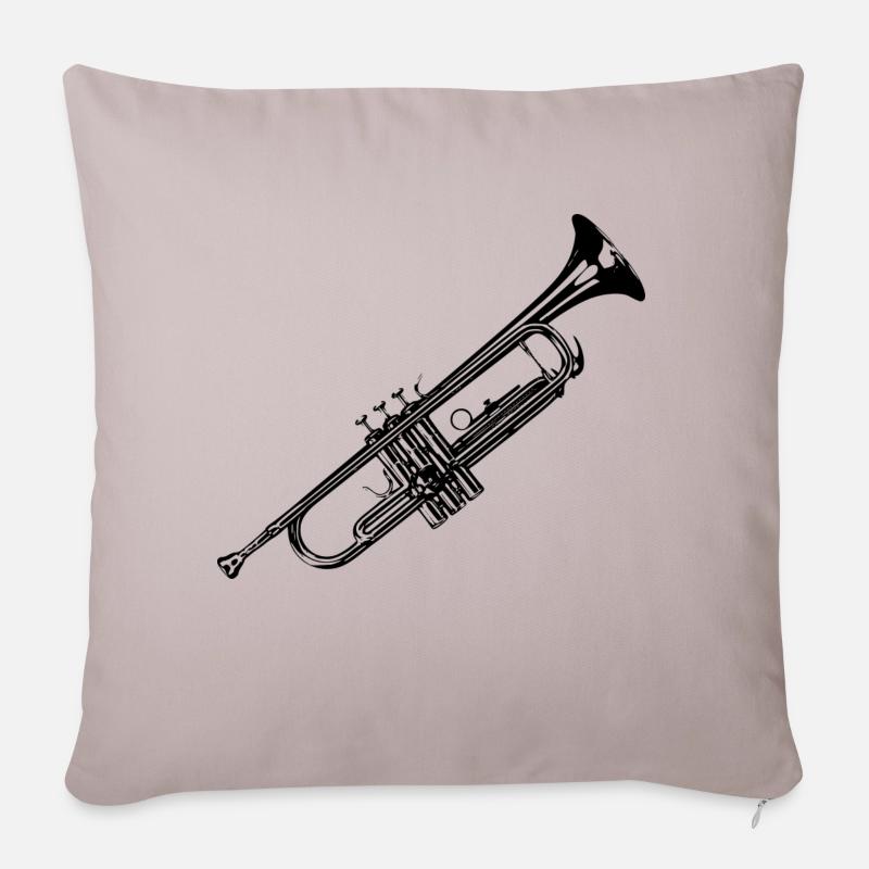 Trompete - Sofakissenbezug 45 x 45 cm - helles Taupe