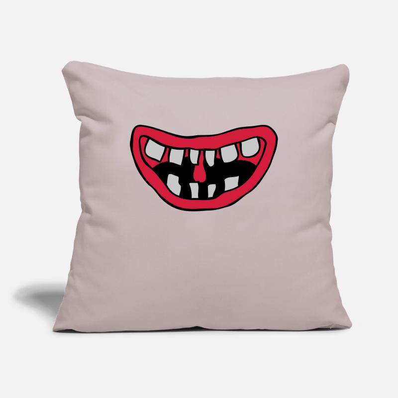 Conception de la bouche de monstre rieur Housse de coussin décorative 45 x 45 cm