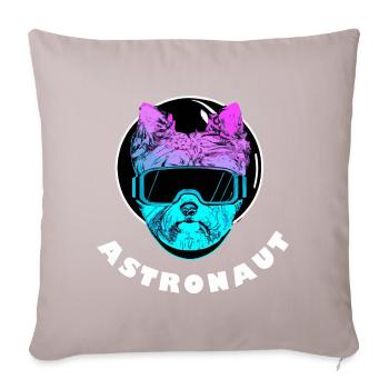Astronaute Yorkshire Terrier Synthwave Dog Yorkie - Housse de coussin décorative 45 x 45 cm - taupe clair - Devant