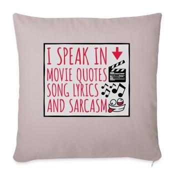 parler des paroles et du sarcasme - Housse de coussin décorative 45 x 45 cm - taupe clair - Devant