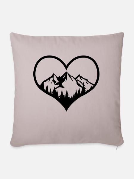 Gipfelliebe - Sofakissenbezug 45 x 45 cm - helles Taupe