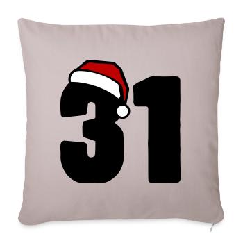 31 Numéro Noël - Housse de coussin décorative 45 x 45 cm - taupe clair - Devant