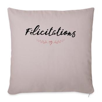 BRAVO. FELICITATIONS. NAISSANCE. ANNIVERSAIRE. BAC - Housse de coussin décorative 45 x 45 cm - taupe clair - Devant